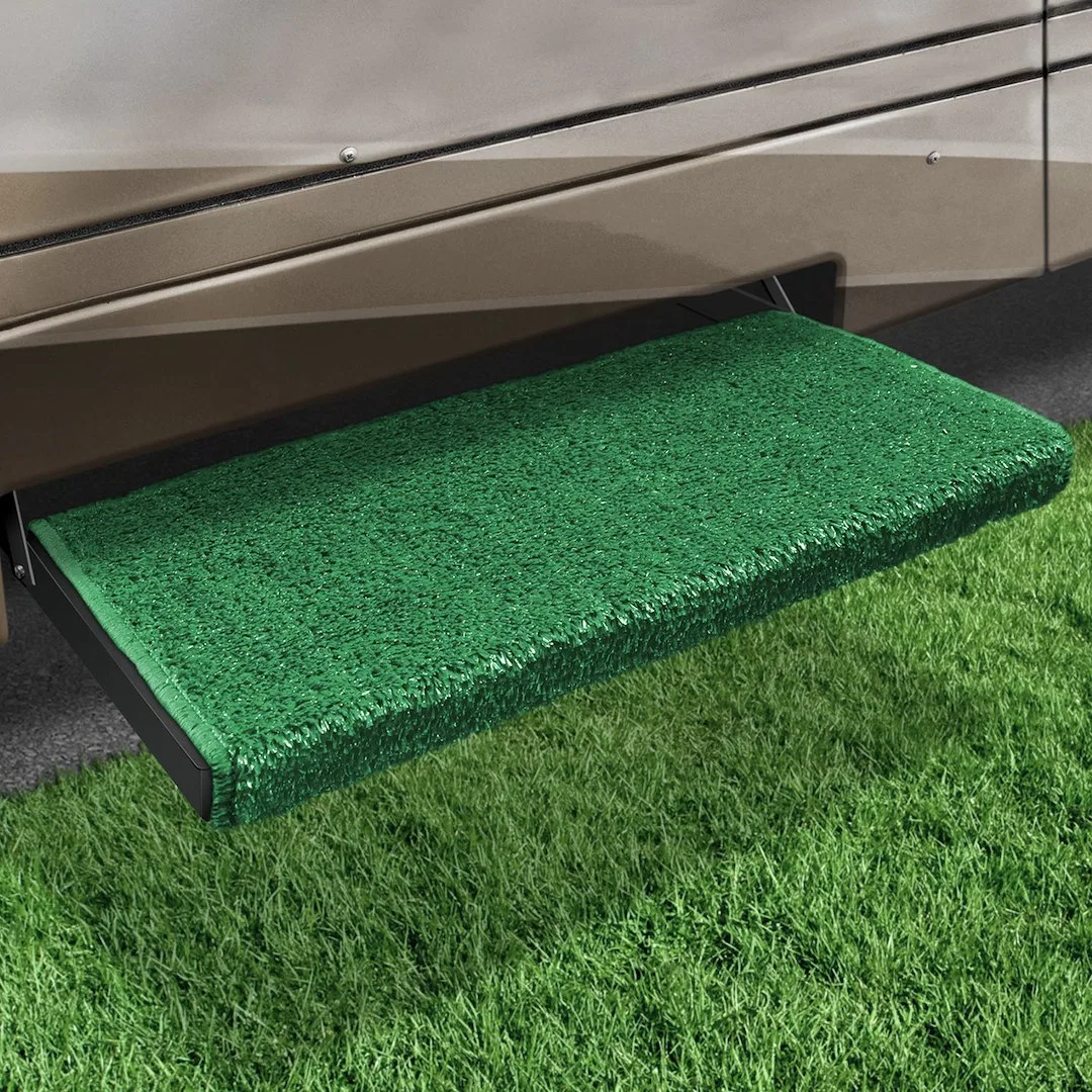 2-0058 – PRESTO FIT Entry Step Rug, Wrap Around Hook And Spring 23 Inch Width Green Outdoor Turf With Marine Backing ...